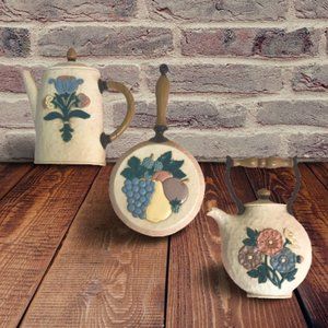 Vintage 1995 Kitchen Wall Plaque Set, Home Interior